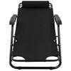 vidaXL Folding Sun Loungers 2 pcs with Footrests Steel Black