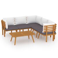 vidaXL 6 Piece Garden Lounge Set with Cushions Solid Wood Acacia,  vidaXL 6 Piece Garden Lounge Set with Cushions Solid Wood Acacia
