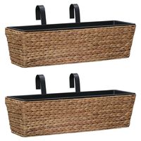 vidaXL Planters 2 pcs Water Hyacinth, brown vidaXL Planters 2 pcs Water Hyacinth