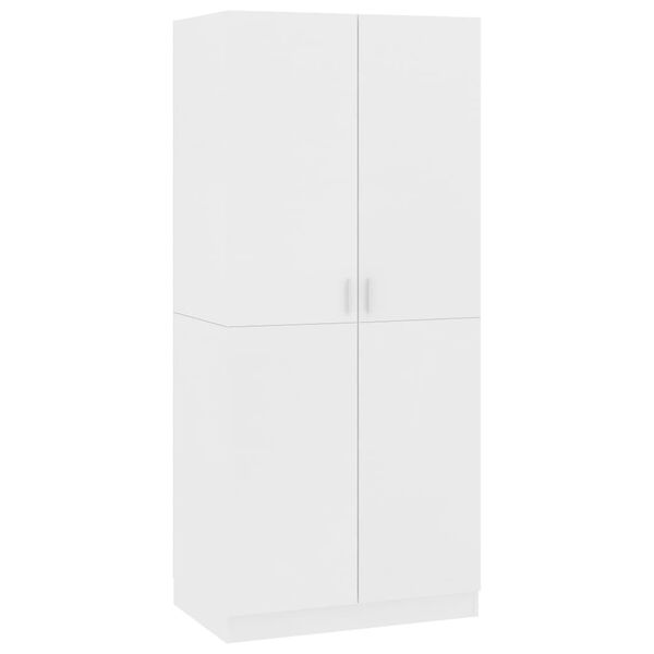 vidaXL Wardrobe White 80x52x180 cm Engineered Wood