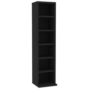 vidaXL Cd Cabinet | Black | Engineered Wood | 21x20x88 cm | CD Cabinet