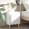 vidaXL Bed Cabinet with Solid Wood Legs White 40x30x50 cm
