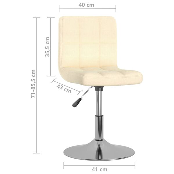 vidaXL Swivel Dining Chairs 4 pcs Cream Fabric