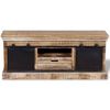 vidaXL TV Cabinet with 2 Sliding Doors Solid Mango Wood 110x30x45 cm