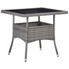 vidaXL 3 Piece Garden Dining Set Grey Poly Rattan and Glass