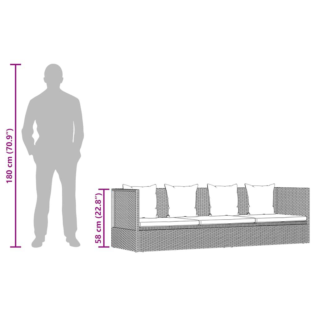 vidaXL Garden Bed Grey 200x60 cm Poly Rattan