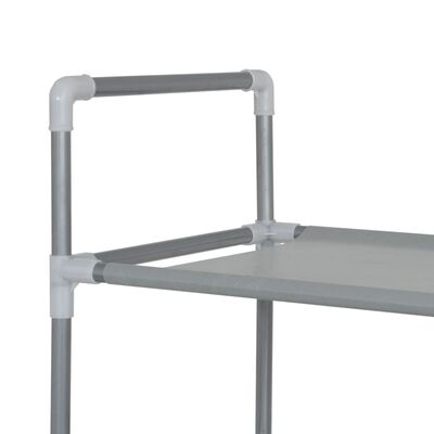 vidaXL Shoe Rack with 10 Shelves Metal and Non-woven Fabric Silver, silver vidaXL Shoe Rack with 10 Shelves Metal and Non-woven Fabric Silver