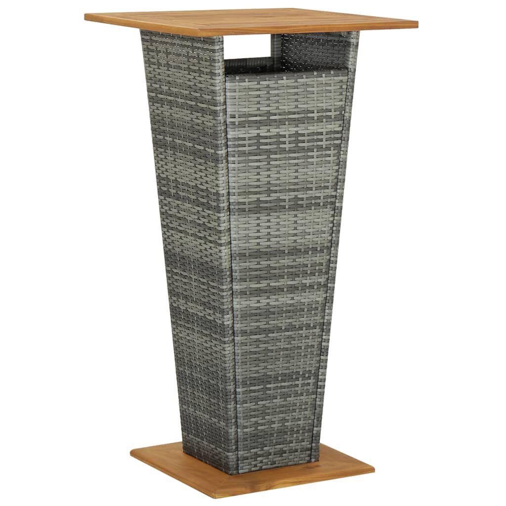 vidaXL 3 Piece Garden Bar Set with Cushions Poly Rattan Grey