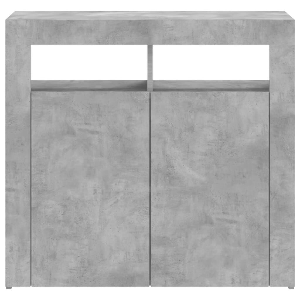 vidaXL Sideboard with LED Lights Concrete Grey 80x35x75 cm