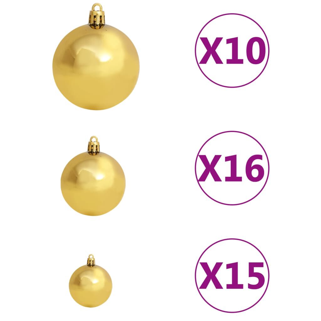 vidaXL Artificial Pre-lit Christmas Tree with Ball Set Pink 210 cm PVC