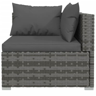 vidaXL 9 Piece Garden Lounge Set with Cushions Grey Poly Rattan, grey and anthracite vidaXL 9 Piece Garden Lounge Set with Cushions Grey Poly Rattan