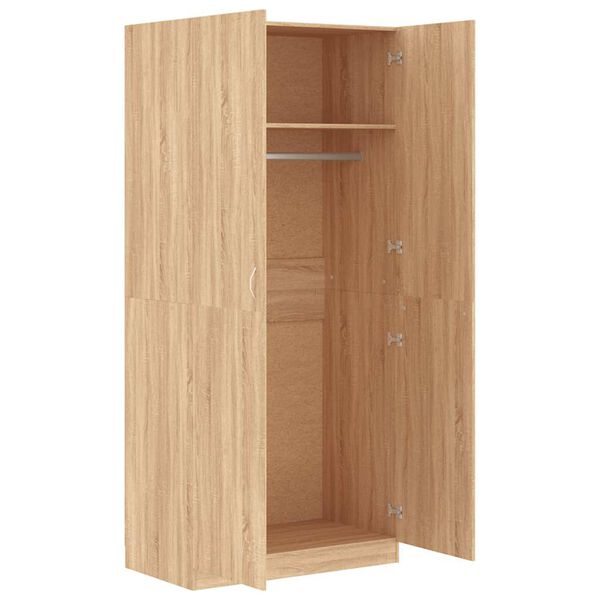 vidaXL Wardrobe Sonoma Oak 90x52x200 cm Engineered Wood