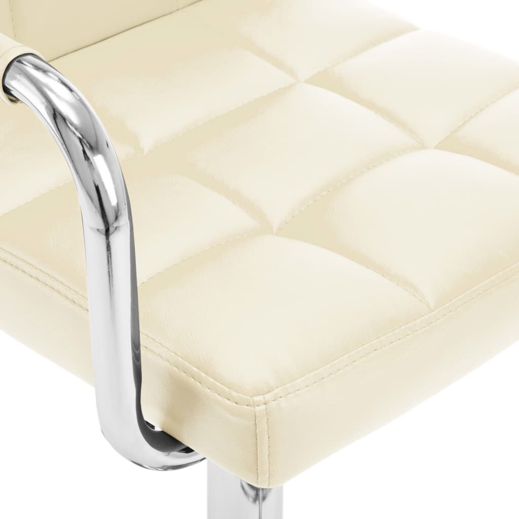vidaXL Bar Stools 2 pcs Cream Faux Leather