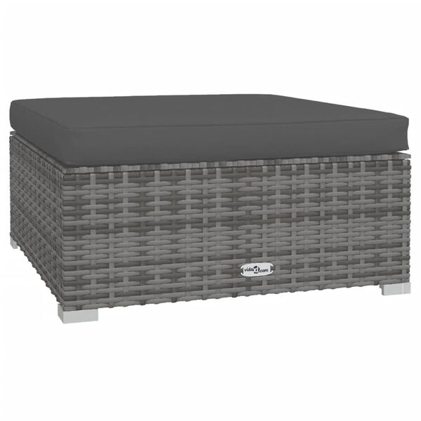 vidaXL 4 Piece Garden Lounge Set with Cushions Grey Poly Rattan