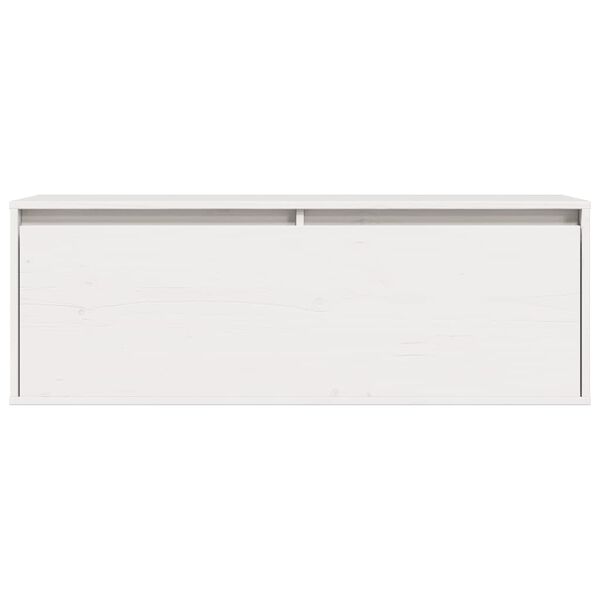 vidaXL Wall Cabinet White 100x30x35 cm Solid Wood Pine