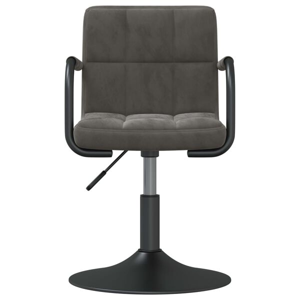 vidaXL Swivel Dining Chairs 2 pcs Dark Grey Velvet