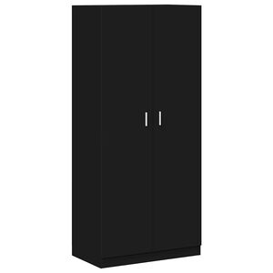 vidaXL Wardrobe Black 90x52x200 cm Engineered Wood