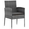 vidaXL 3 Piece Outdoor Dining Set Poly Rattan Grey
