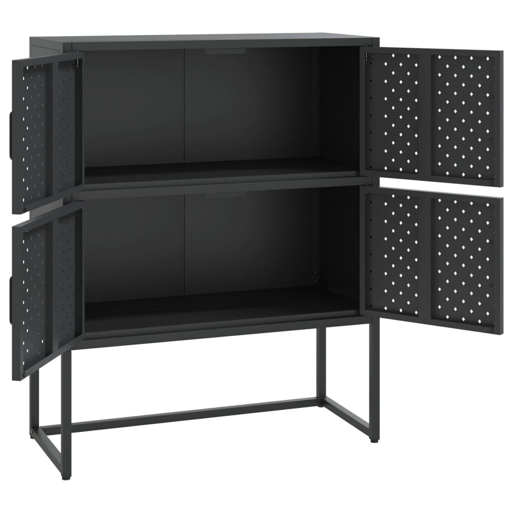 vidaXL Highboard Black 80x35x100 cm Steel