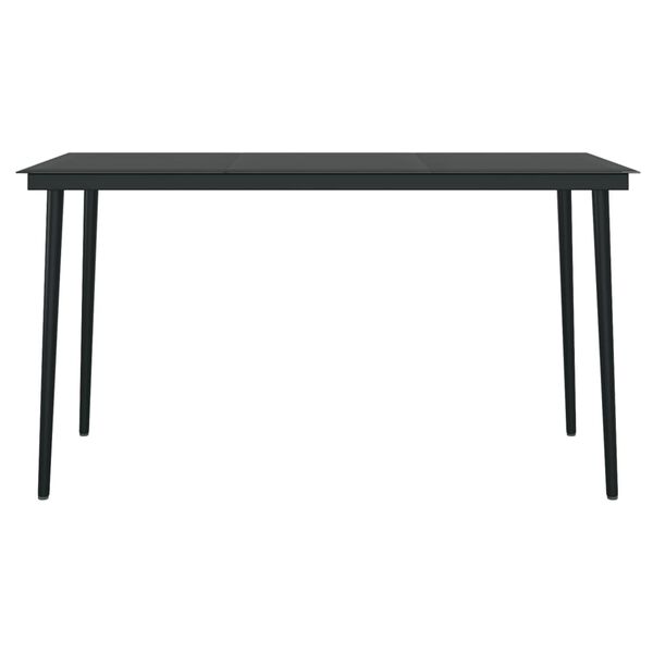 vidaXL 7 Piece Garden Dining Set Black