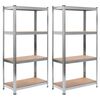 vidaXL Storage Shelves 2 pcs Silver 80x40x160 cm Steel and MDF