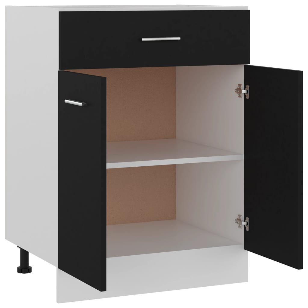 vidaXL Drawer Bottom Cabinet Lyon Black 60x46x81.5 cm Engineered Wood