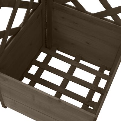 vidaXL Corner Trellis Planter Grey 40x40x150 cm Solid Fir Wood, grey vidaXL Corner Trellis Planter Grey 40x40x150 cm Solid Fir Wood