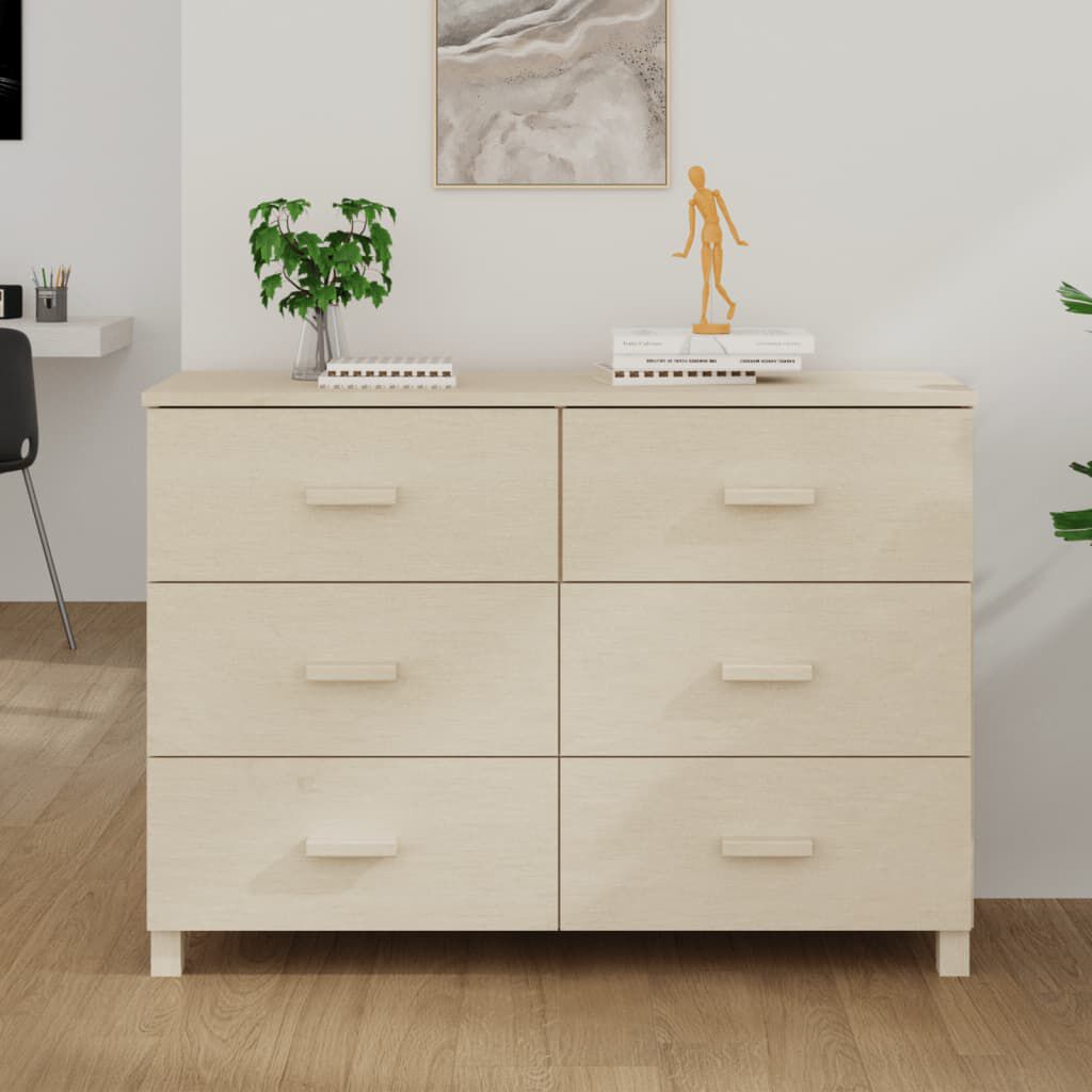 vidaXL Sideboard HAMAR Honey Brown 113x40x80 cm Solid Wood Pine
