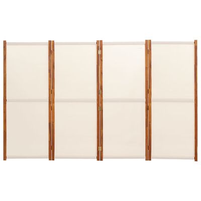 vidaXL 4-Panel Room Divider Cream White 280x180 cm