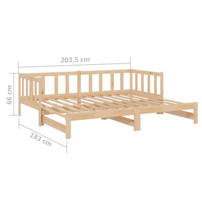 vidaXL Day Bed with Trundle 90x200 cm Solid Wood Pine