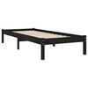 vidaXL Bed Frame without Mattress Black Solid Wood 90x200 cm