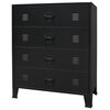 vidaXL Chest of Drawers Metal Industrial Style 78x40x93 cm Black