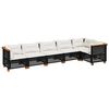 vidaXL 6 Piece Garden Sofa Set with Cushions Black Poly Rattan
