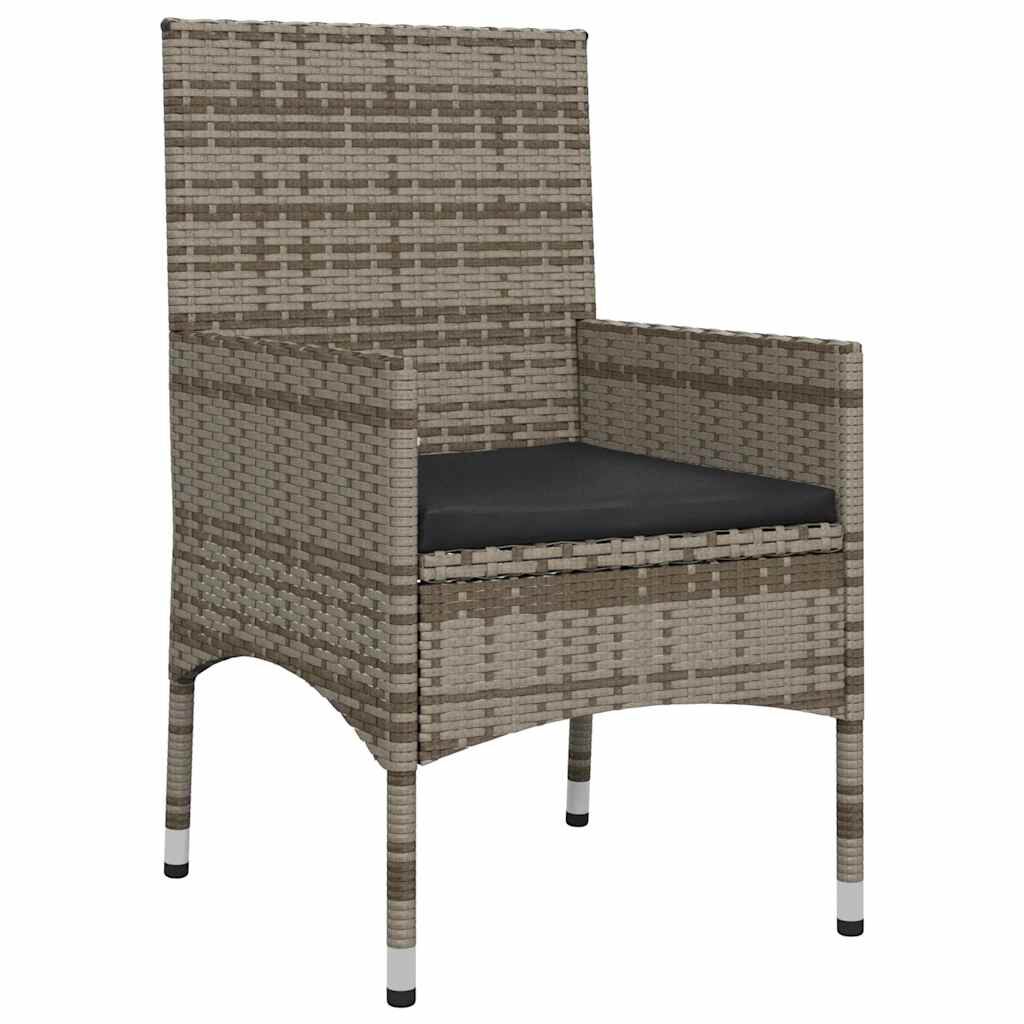 vidaXL 4 Piece Garden Lounge Set with Cushions Grey Poly Rattan