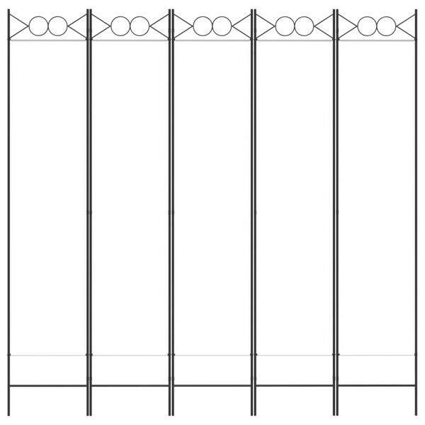 vidaXL 5-Panel Room Divider White 200x200 cm Fabric
