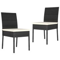 vidaXL Garden Dining Chairs 2 pcs Poly Rattan Black, black vidaXL Garden Dining Chairs 2 pcs Poly Rattan Black