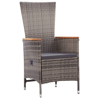 vidaXL 7 Piece Garden Dining Set Poly Rattan Grey, grey vidaXL 7 Piece Garden Dining Set Poly Rattan Grey