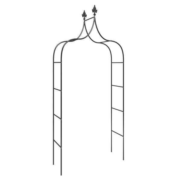 vidaXL Garden Arches 2 pcs Black 120x38x260 cm Steel