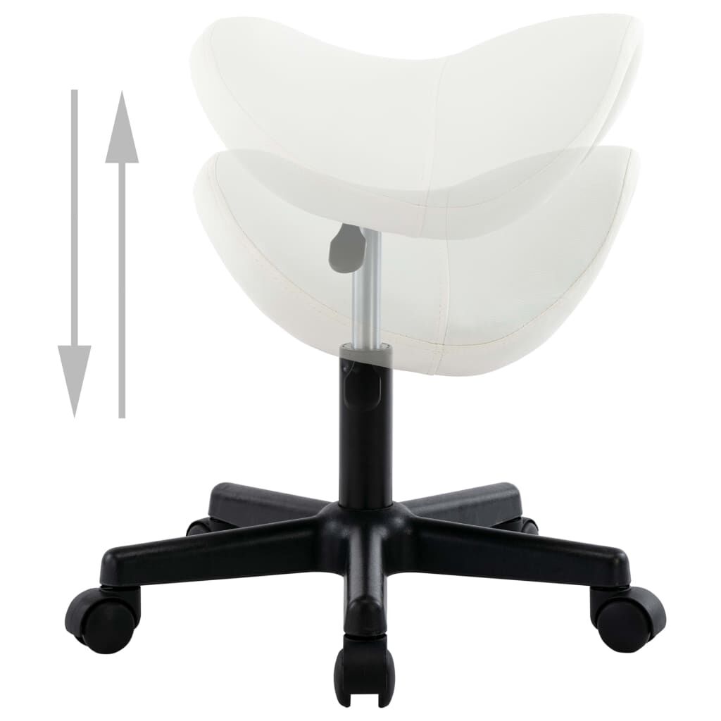 vidaXL Work Stool White Faux Leather
