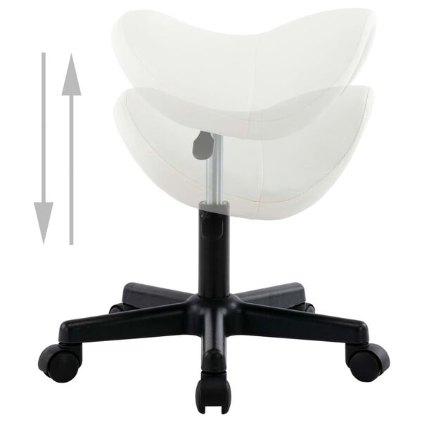 vidaXL Work Stool White Faux Leather