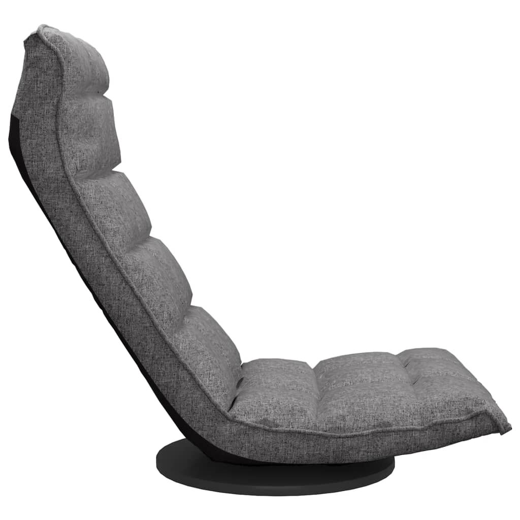 vidaXL Swivel Floor Chair Light Grey Fabric