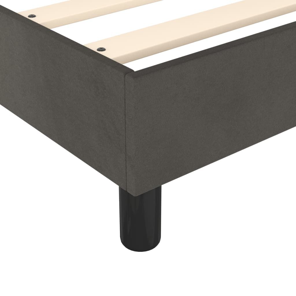 vidaXL Bed Frame without Mattress Dark Grey 90x200 cm Velvet