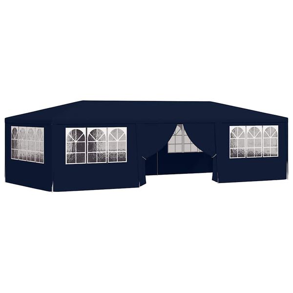 vidaXL Professional Party Tent with Side Walls 4x9 m Blue 90 g/m?