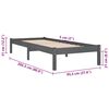 vidaXL Bed Frame without Mattress Grey Solid Wood 90x200 cm
