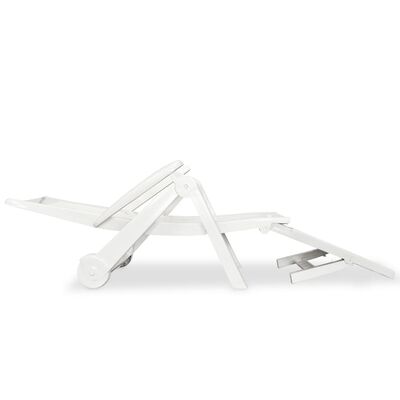 vidaXL Sun Lounger with Footrest Plastic White, white vidaXL Sun Lounger with Footrest Plastic White