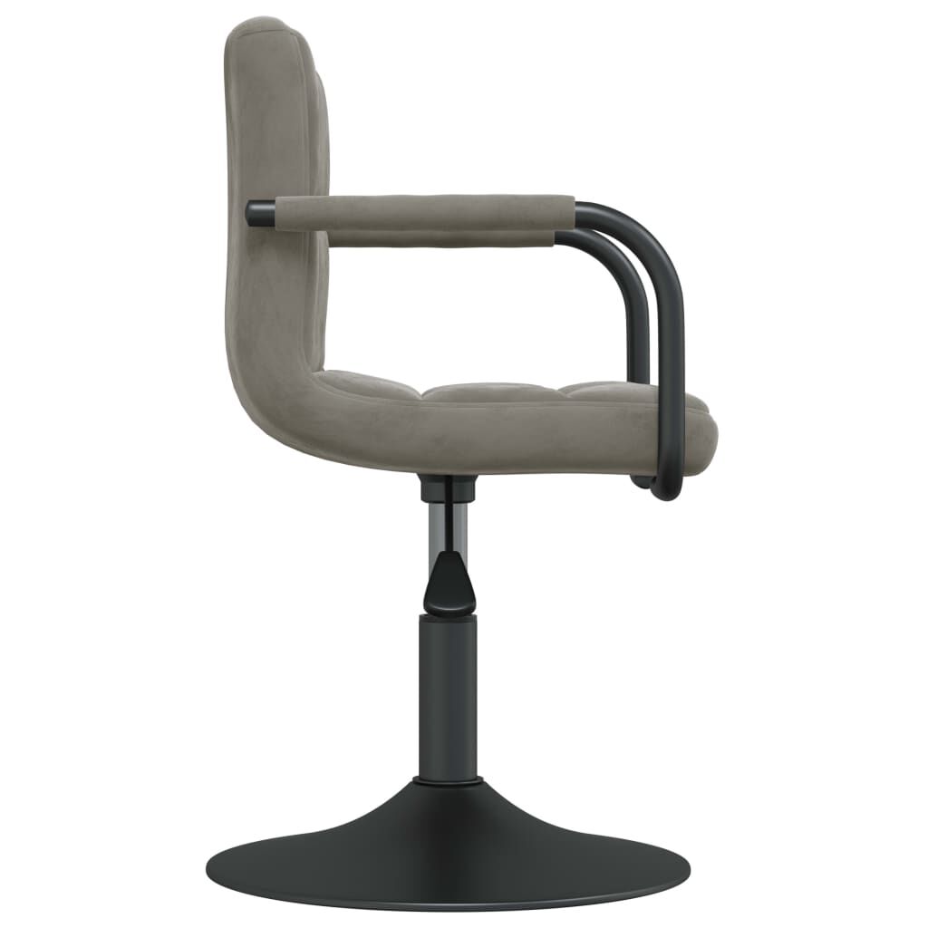 vidaXL Swivel Dining Chairs 2 pcs Light Grey Velvet