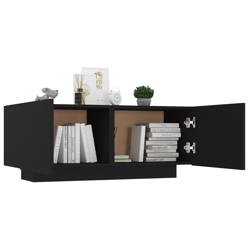 vidaXL TV Cabinet Black 100x35x40 cm Engineered Wood