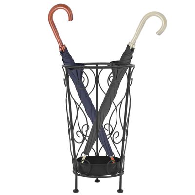 vidaXL Umbrella Stand Vintage Style Metal 26x46 cm Black