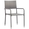 vidaXL 5 Piece Garden Dining Set Poly Rattan Grey