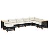 vidaXL 8 Piece Garden Sofa Set with Cushions Black Poly Rattan